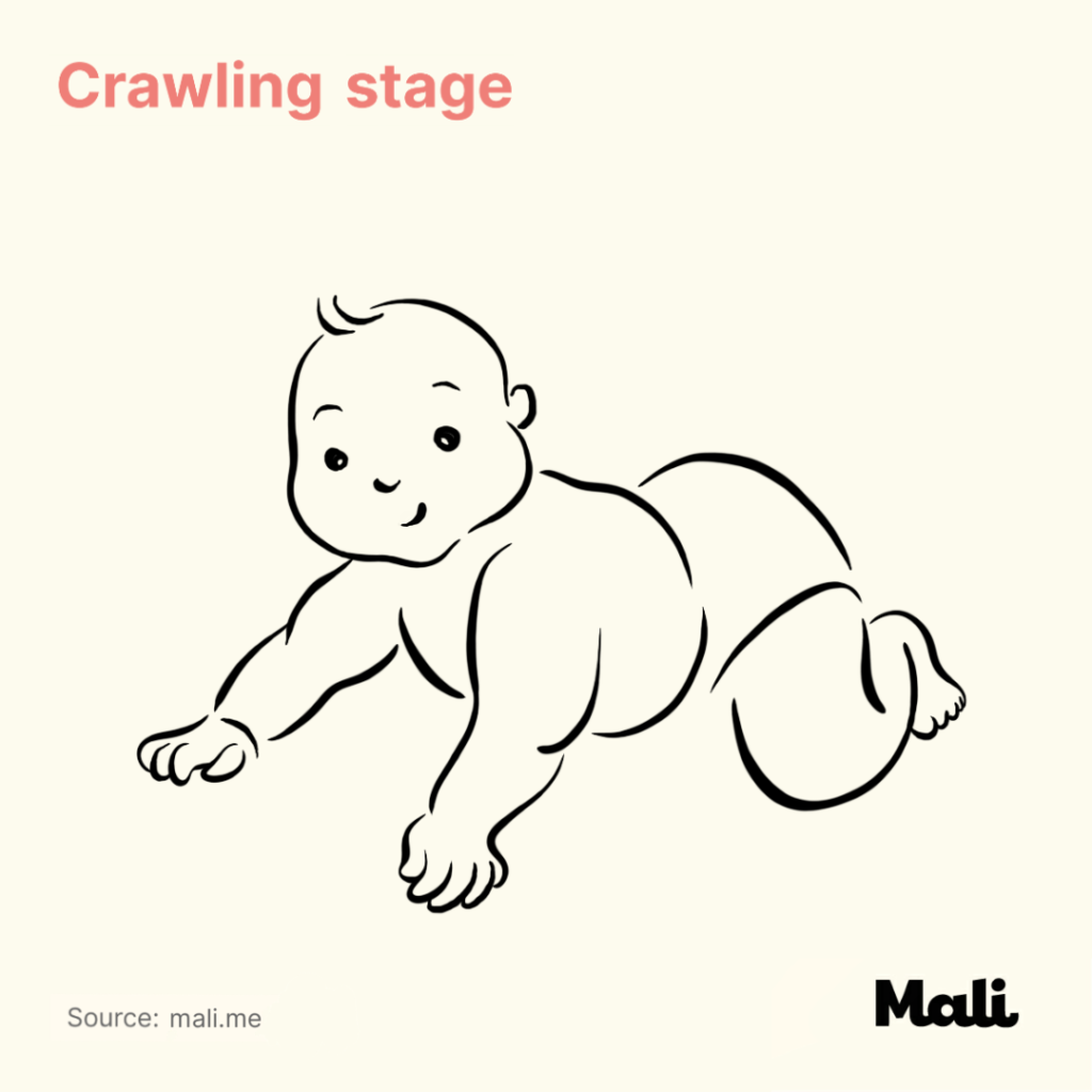 8 stages of baby walking_Crawling stage by Mali