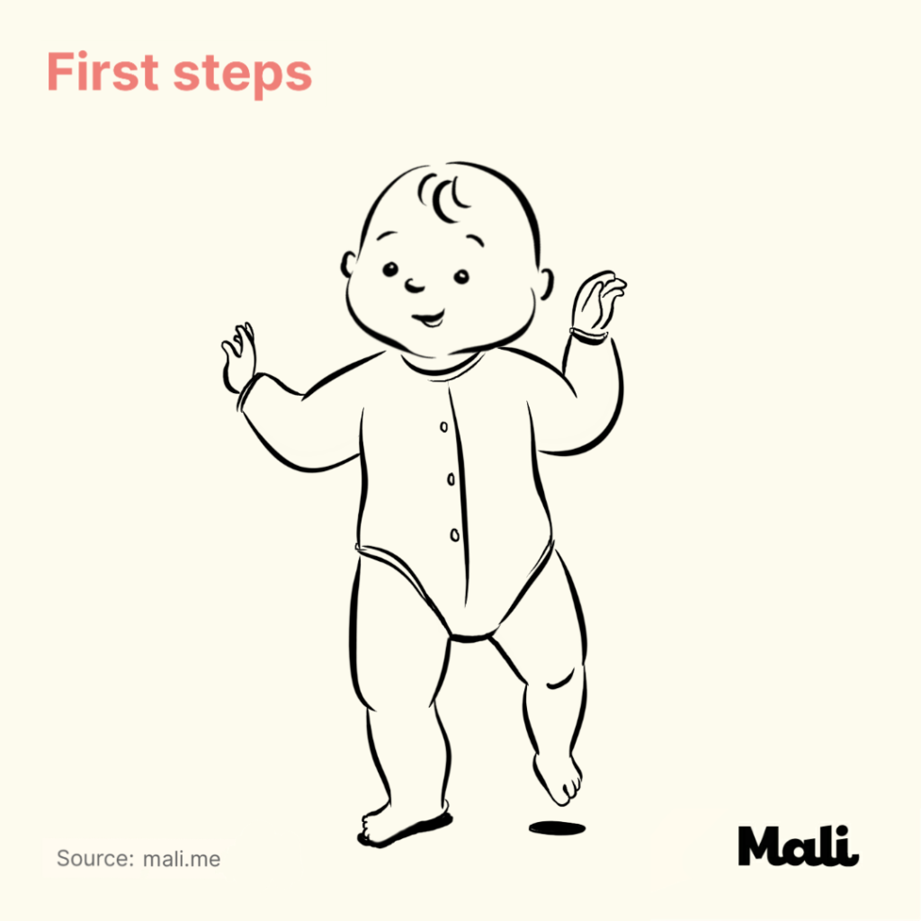 8 stages of baby walking_First steps by Mali