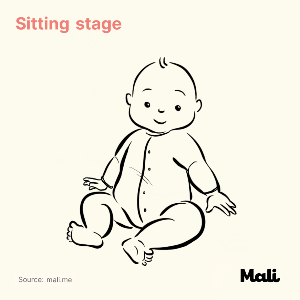 8 stages of baby walking_Sitting stage by Mali