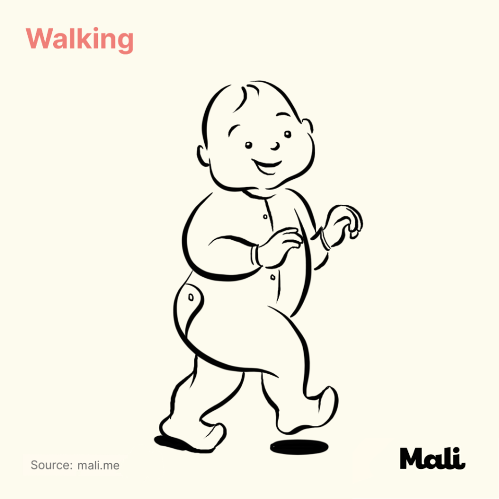 8 stages of baby walking_Walking by Mali