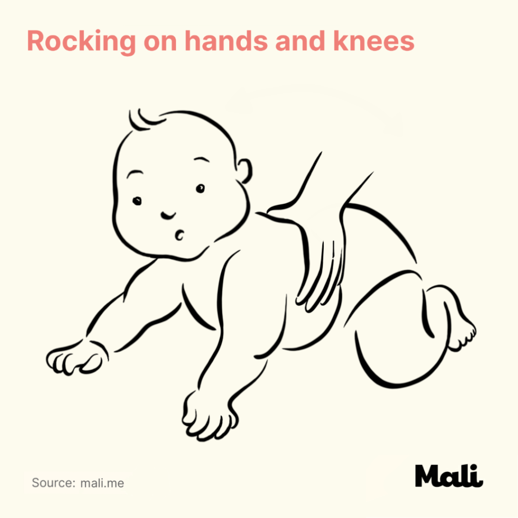 Rocking on hands and knees Five Ways to Encourage Crawling by Mali