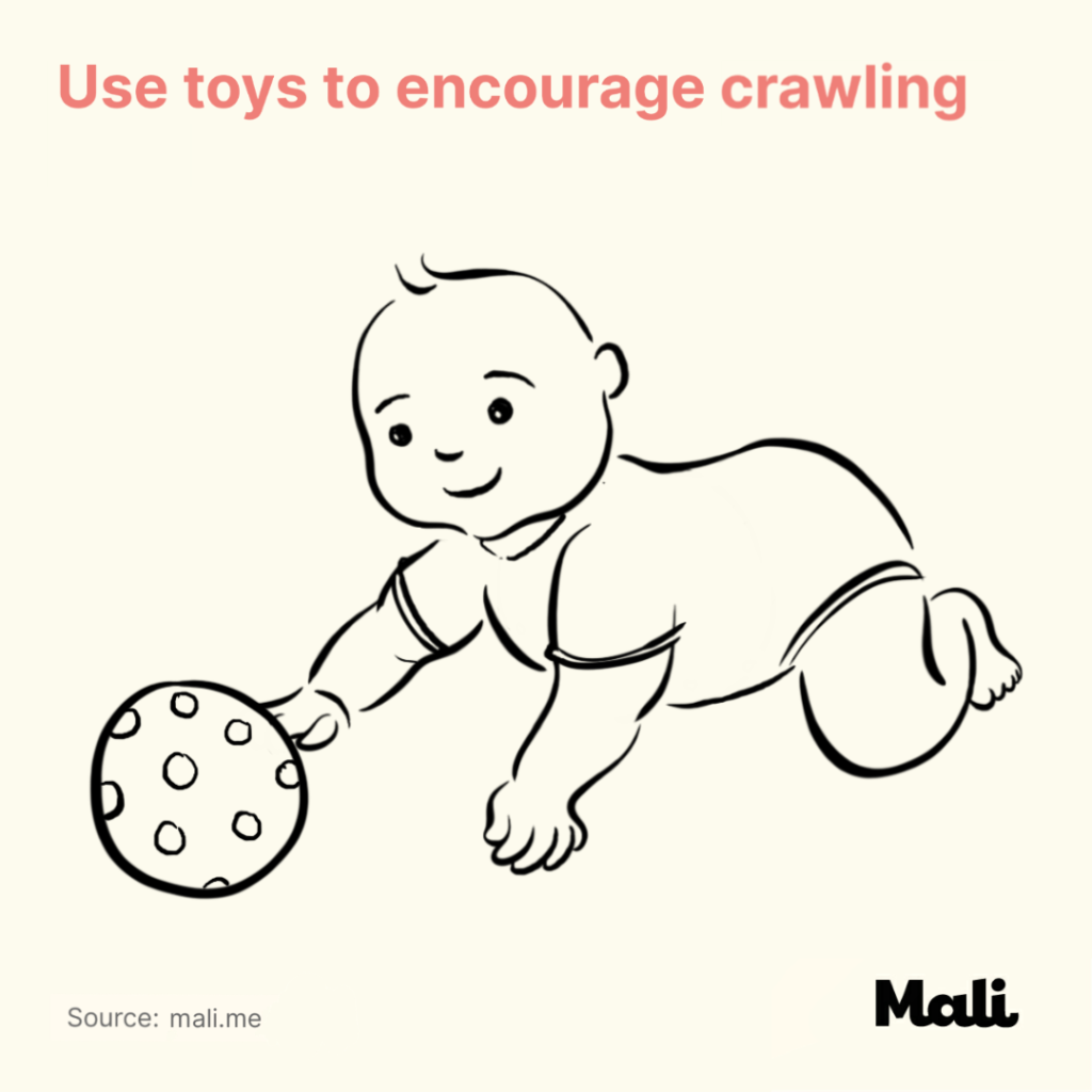 Use toys to encourage crawling Five Ways to Encourage Crawling by Mali