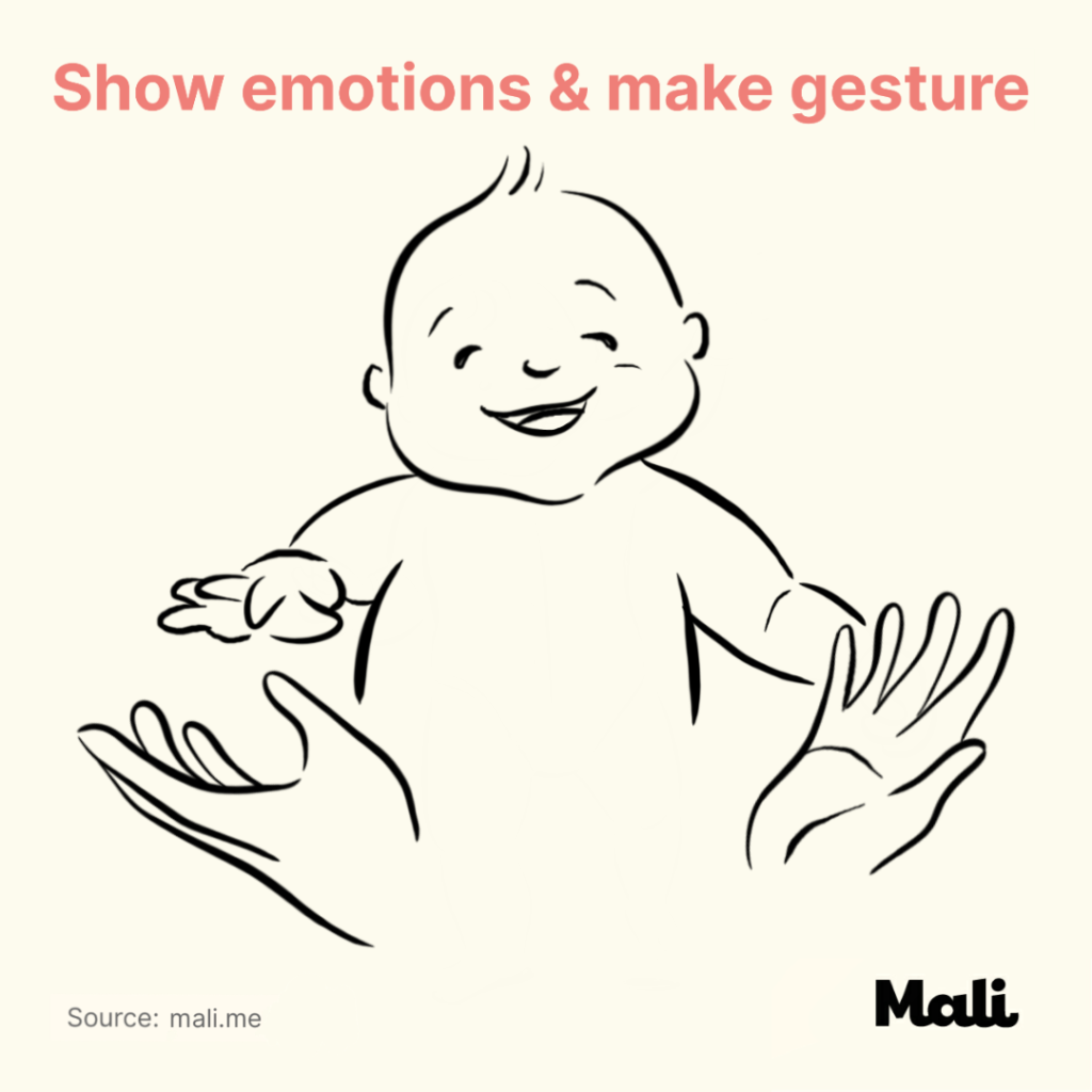 6 ways to boost baby's language skills_Show emotions and make gesture by Mali