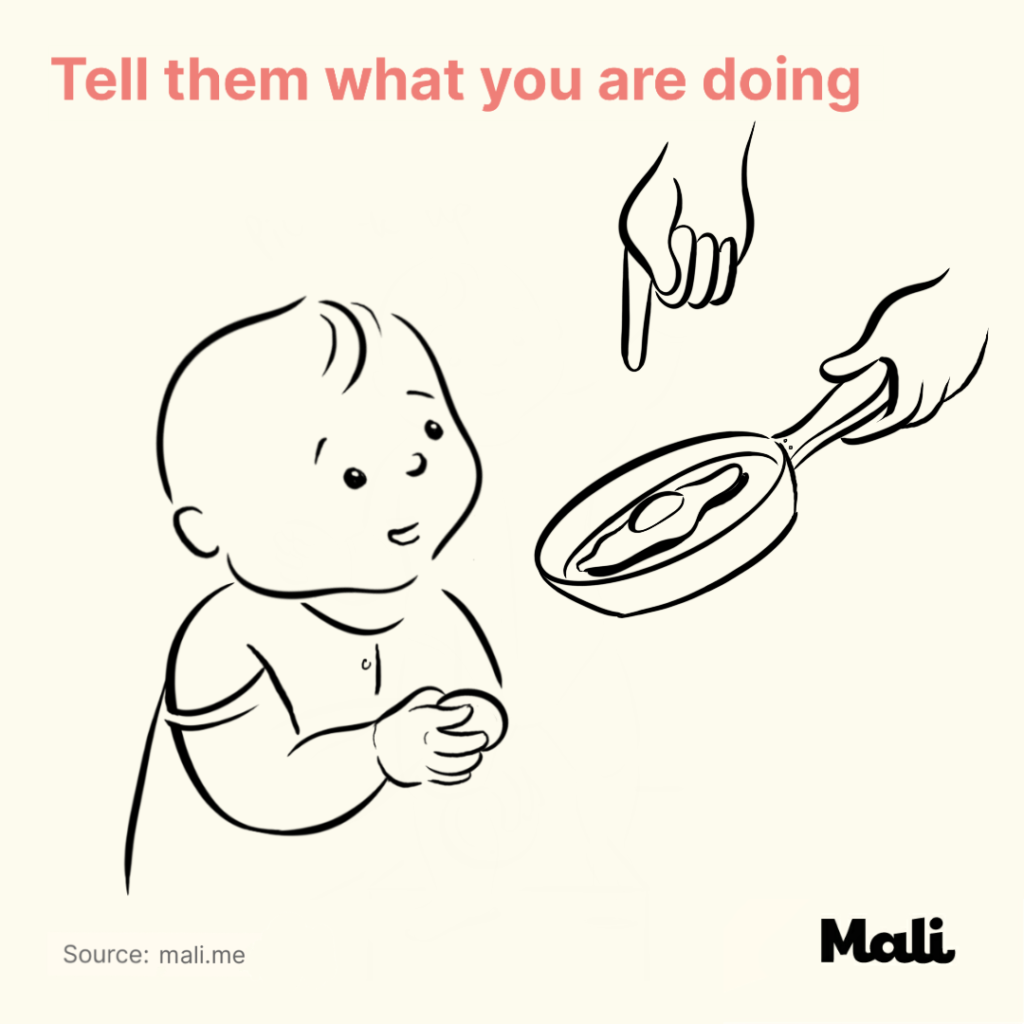 6 ways to boost baby's language skills_Tell them what you are doing by Mali