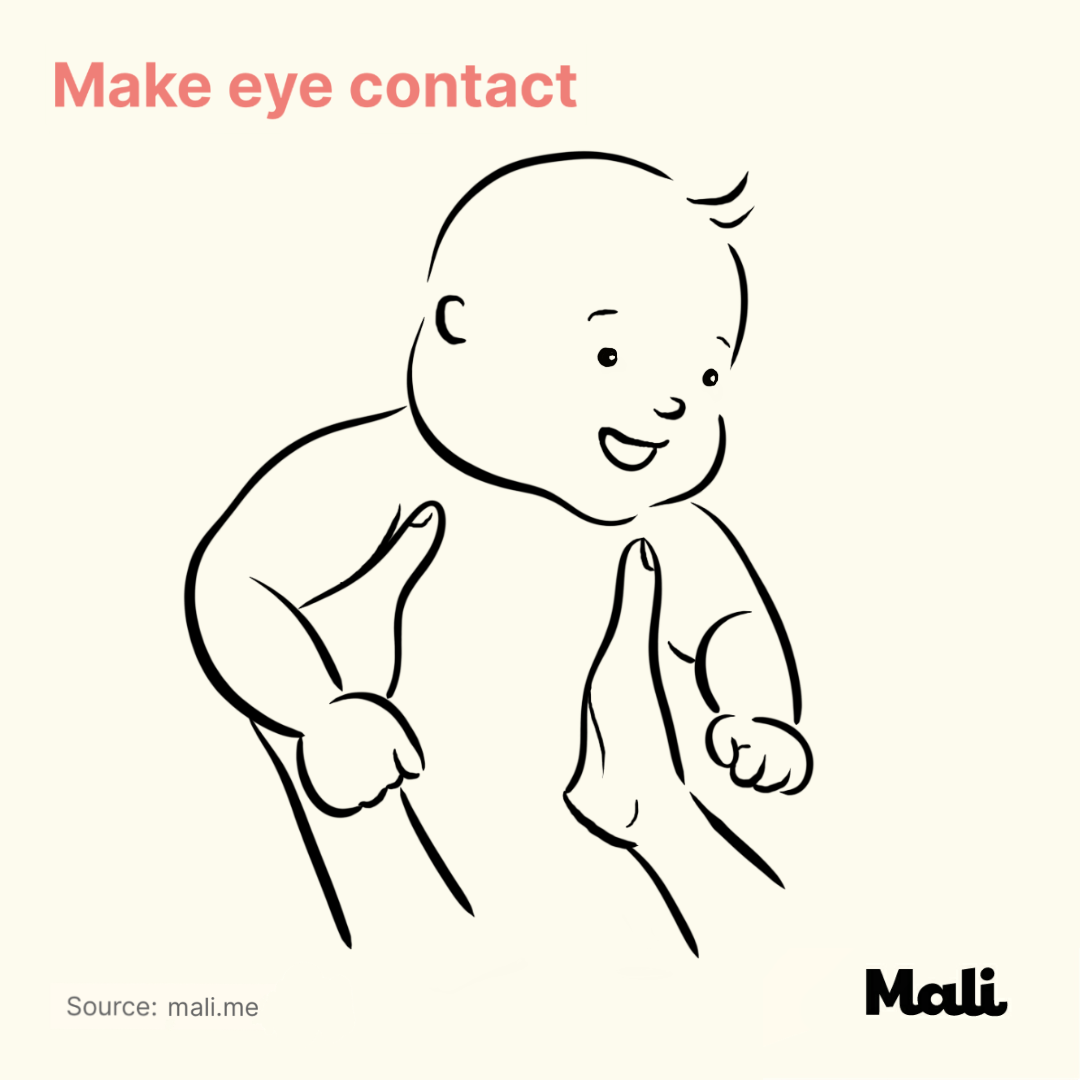 Make eye contact_7 important things to do when talking to a baby by Mali