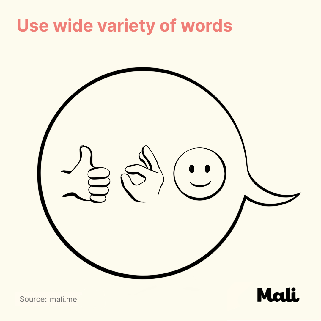 Use wide variety of words_7 important things to do when talking to a baby by Mali