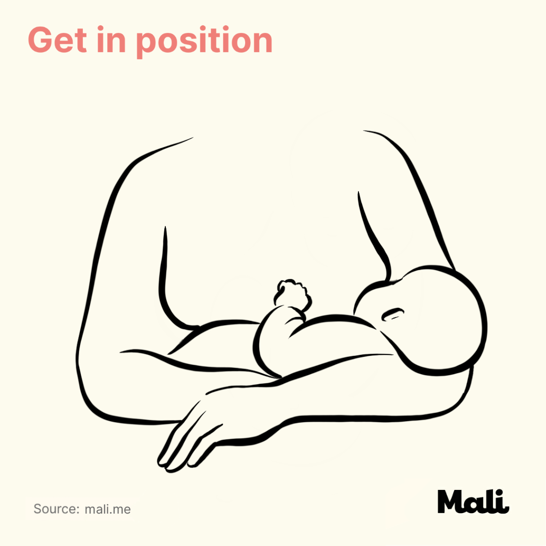 Get baby in position breastfeeding