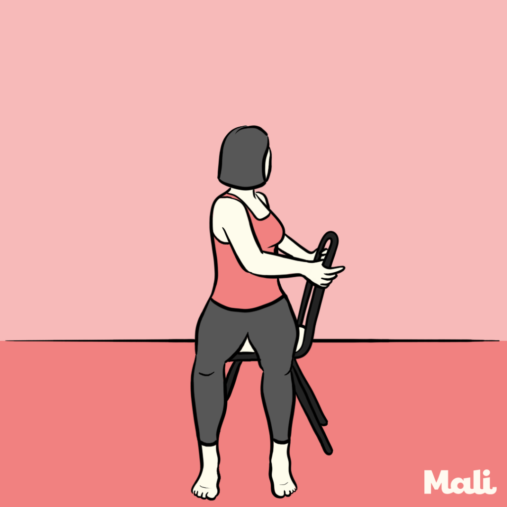 simple chair pose to fight back pain